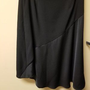 Below the knee black asymetrical skirt